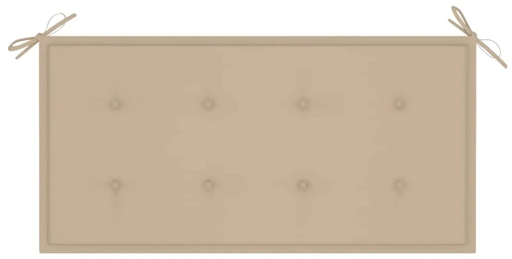 Banco de jardim c/ almofadão bege 112 cm teca maciça