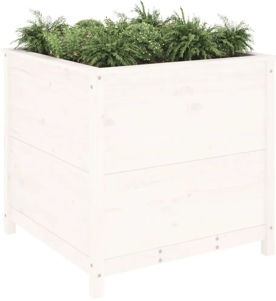 Vaso/floreira de jardim 82,5x82,5x78 cm pinho maciço branco