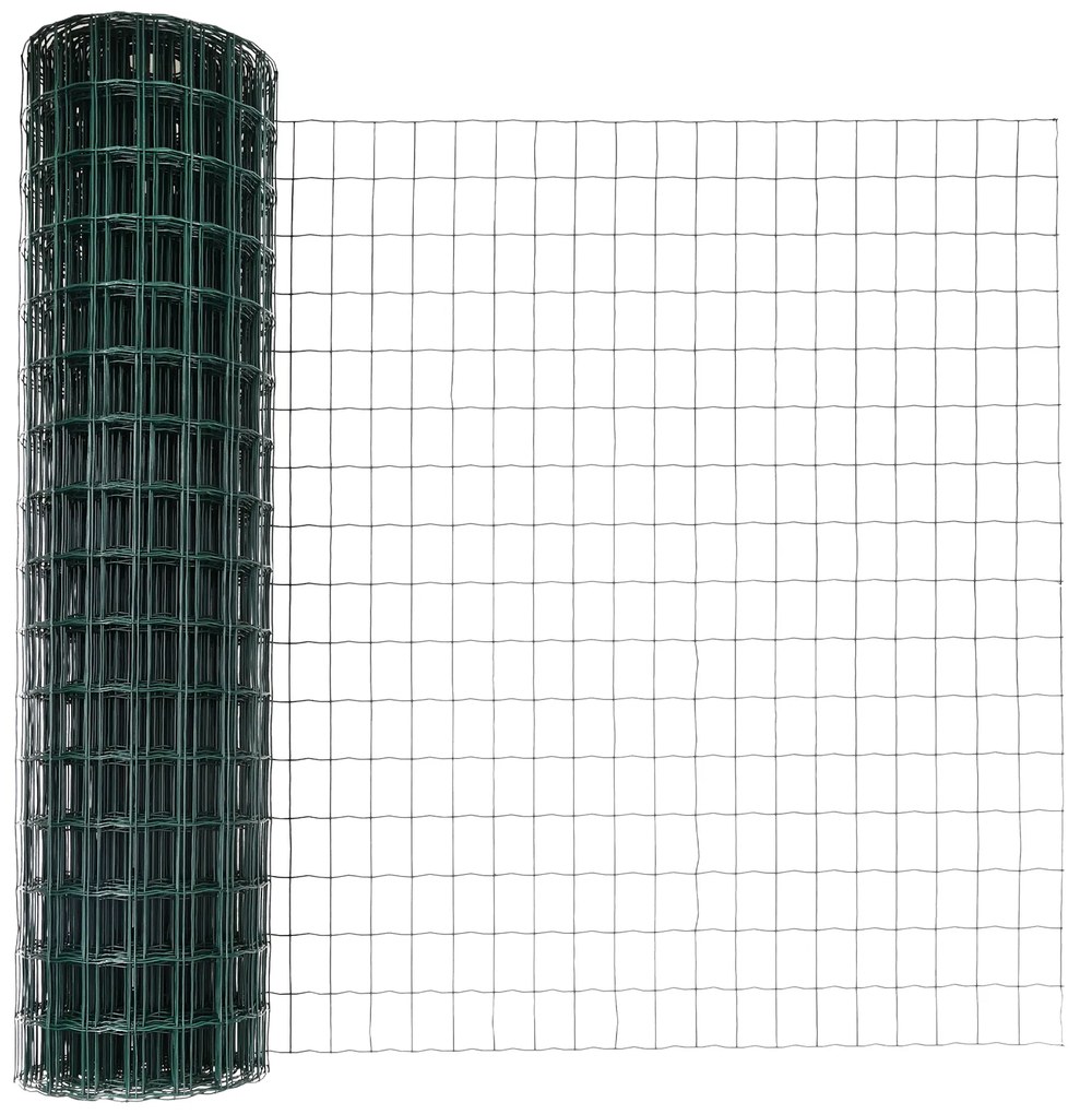 Cerca Euro com 5 Postes U Verde 1x10 m em Aço