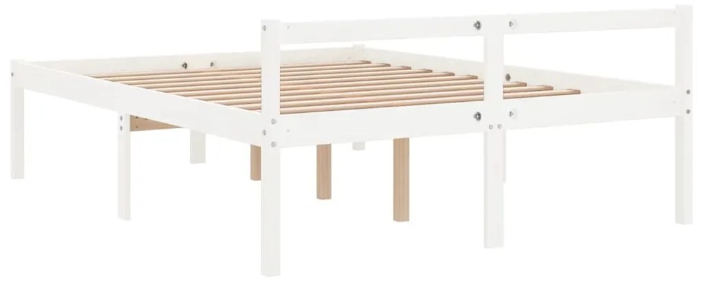 Estrutura de cama 120x200 cm pinho maciço branco