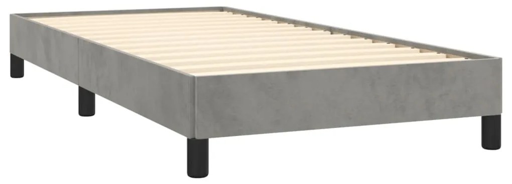 Estrutura de cama sem colchão 90x200 cm veludo cinzento-claro