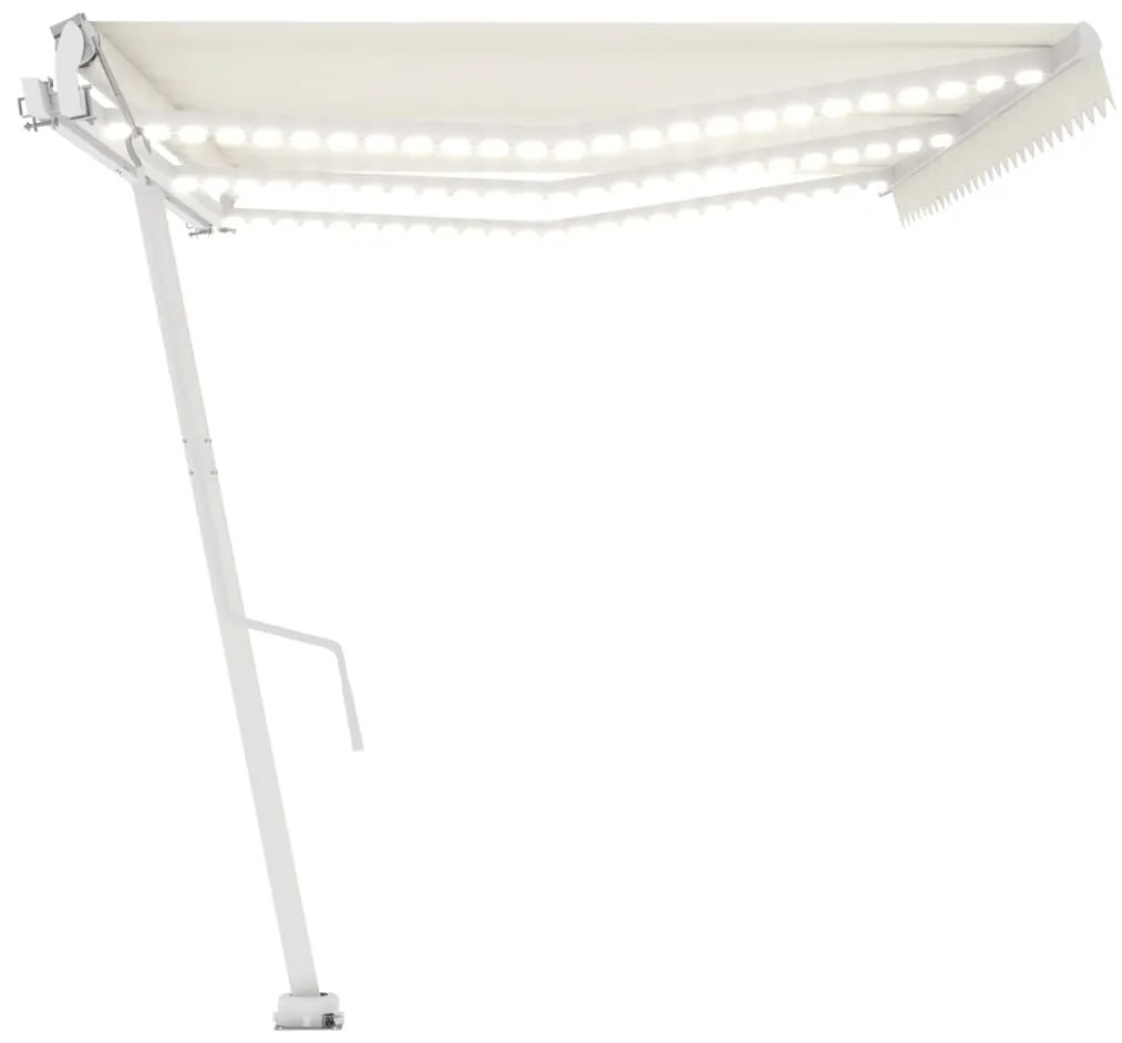 Toldo automático com LED e sensor de vento 600x350 cm creme