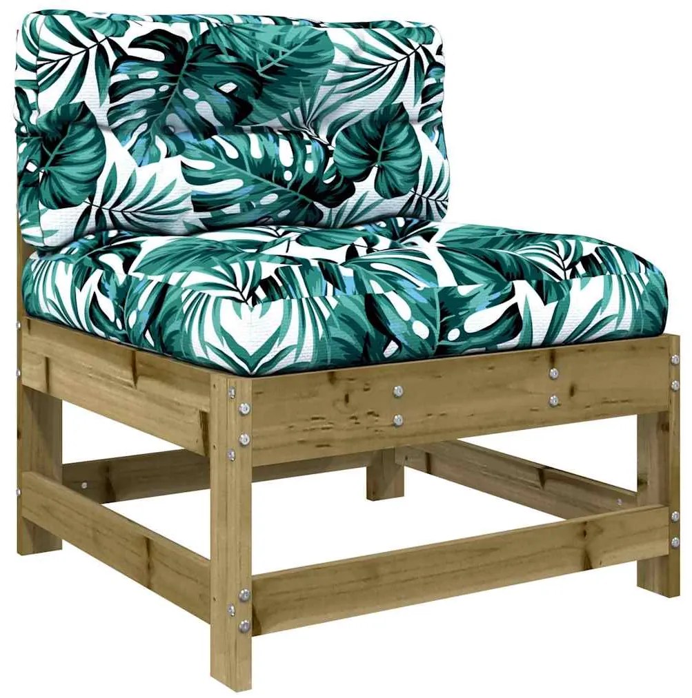 3 pcs conjunto lounge de jardim c/ almofadões pinho impregnado