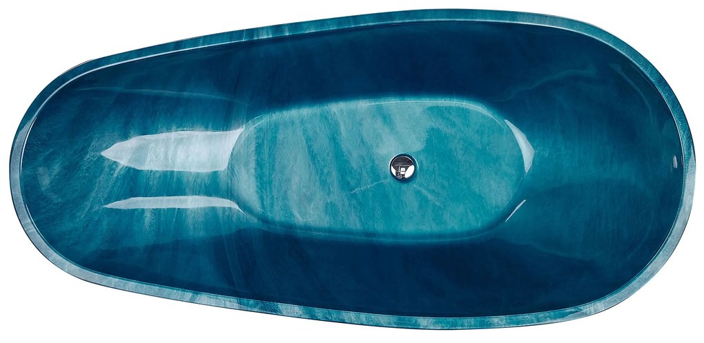 Banheira autónoma a simular mármore 170 x 80 cm azul marinho RIOJA Beliani