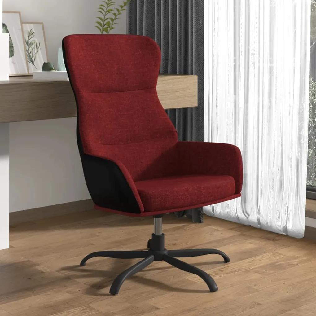 341099 vidaXL Cadeira de descanso tecido vermelho tinto