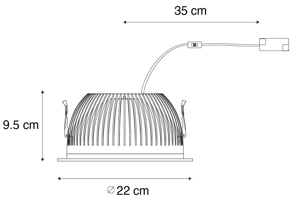 Set van 6 inbouwspots wit incl. LED 3000K-5000K - Elias Moderno