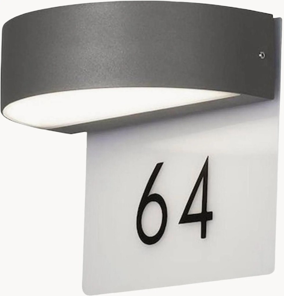 Candeeiro de parede LED para exterior com números de casa Monza