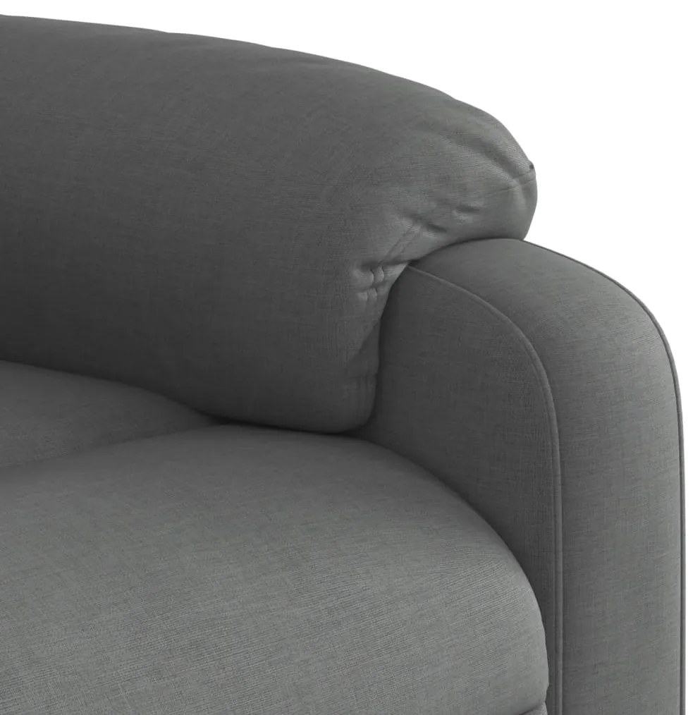 Poltrona elevatória de massagens tecido cinzento-escuro