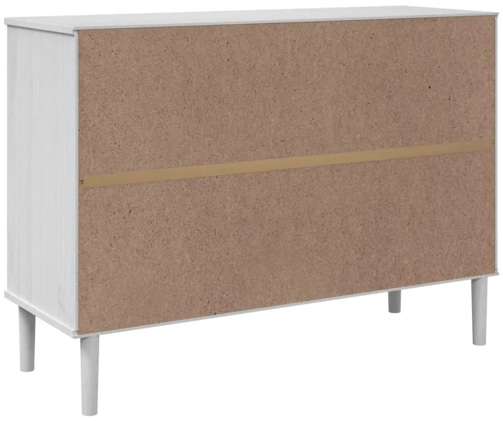 Aparador SENJA aspeto de vime 112x40x80 cm pinho maciço branco