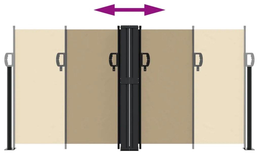 Toldo lateral retrátil 120x1000 cm bege