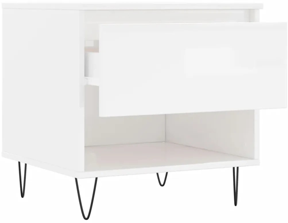 Mesas de centro 2pcs 50x46x50cm deriv. madeira branco brilhante