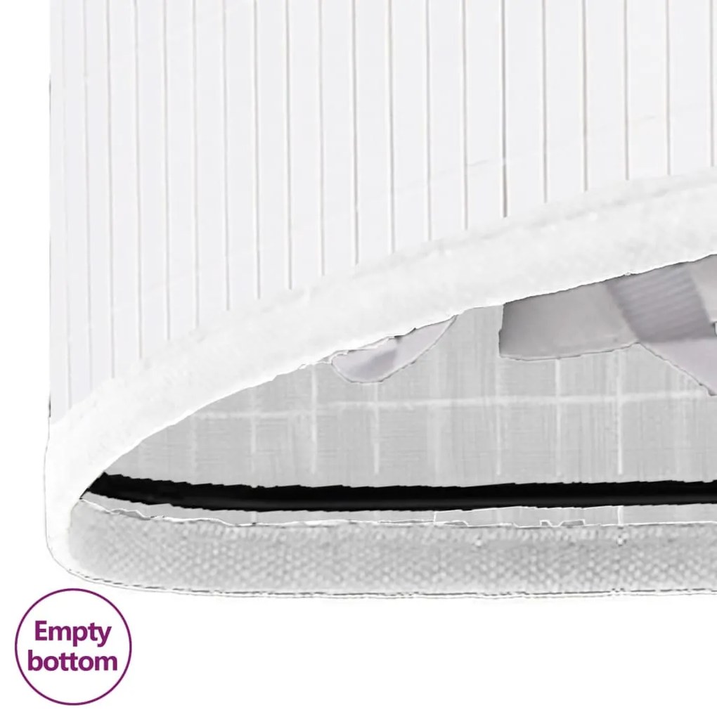 Cesto de canto para roupa suja 60 L bambu branco