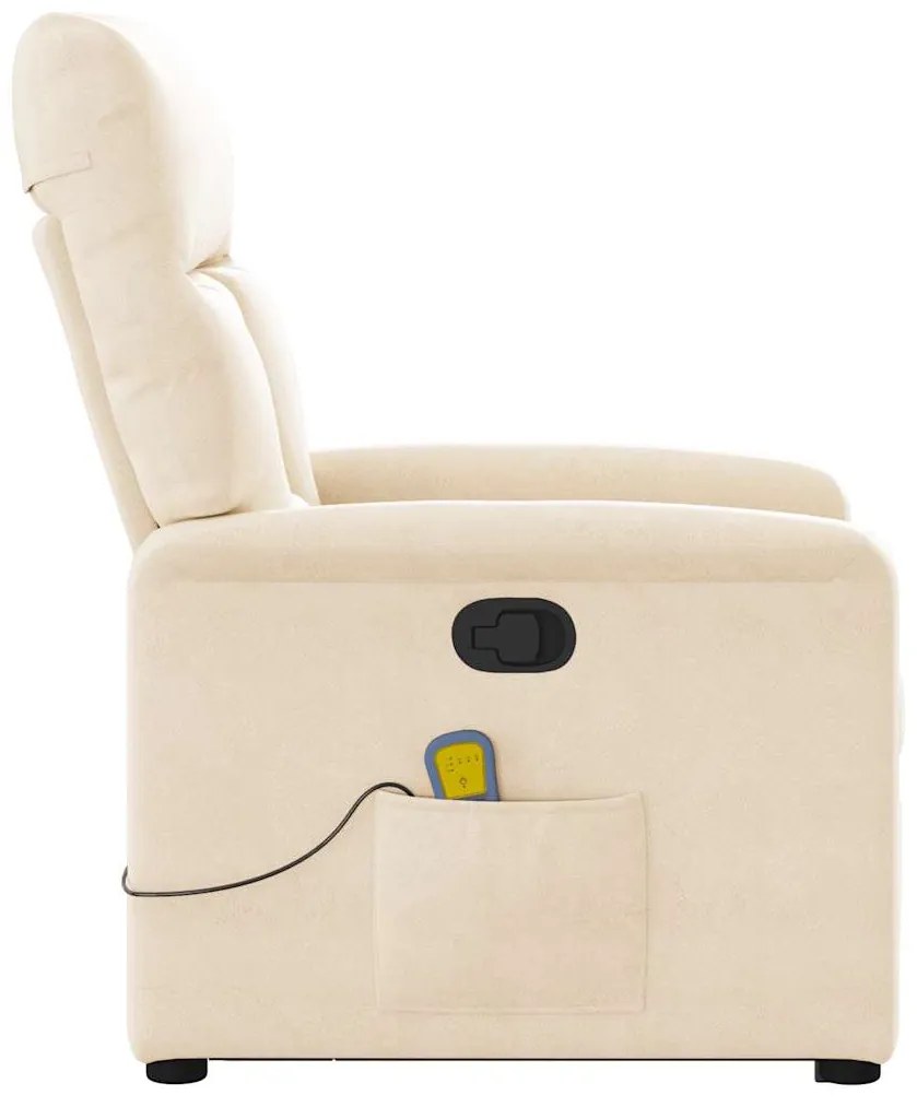 Poltrona de massagens reclinável elevatória microfibra bege