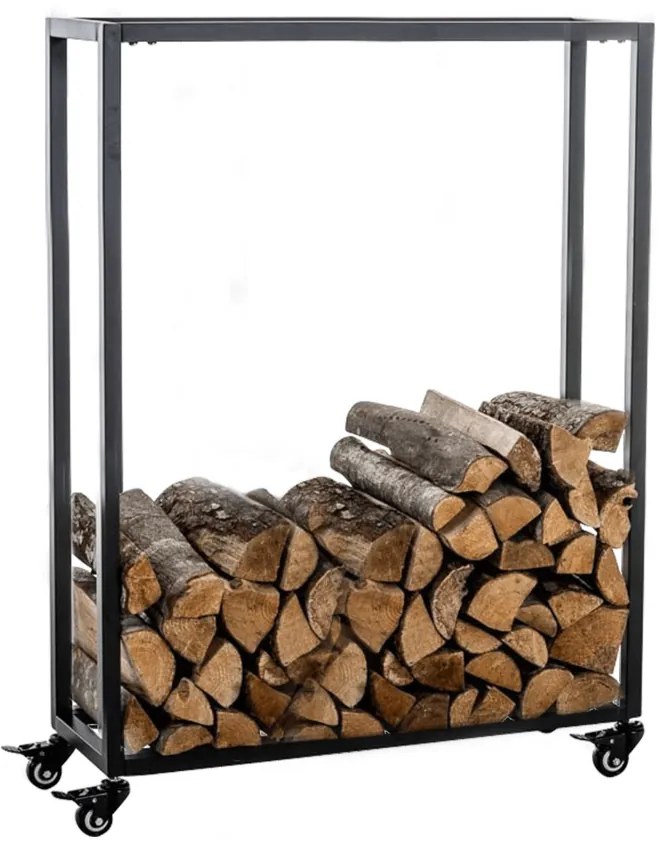 Suporte para lenha Hetta 25 x 60 x 100 cm Preto