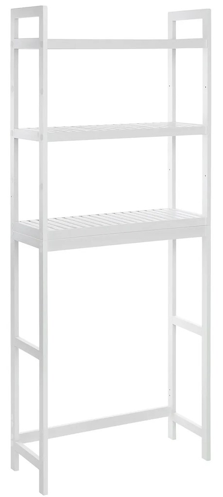 Prateleira para sanita com 3 níveis ajustáveis. | SONGMICS | 63 x 26,1 x 170 cm | branco | BTS01WT.