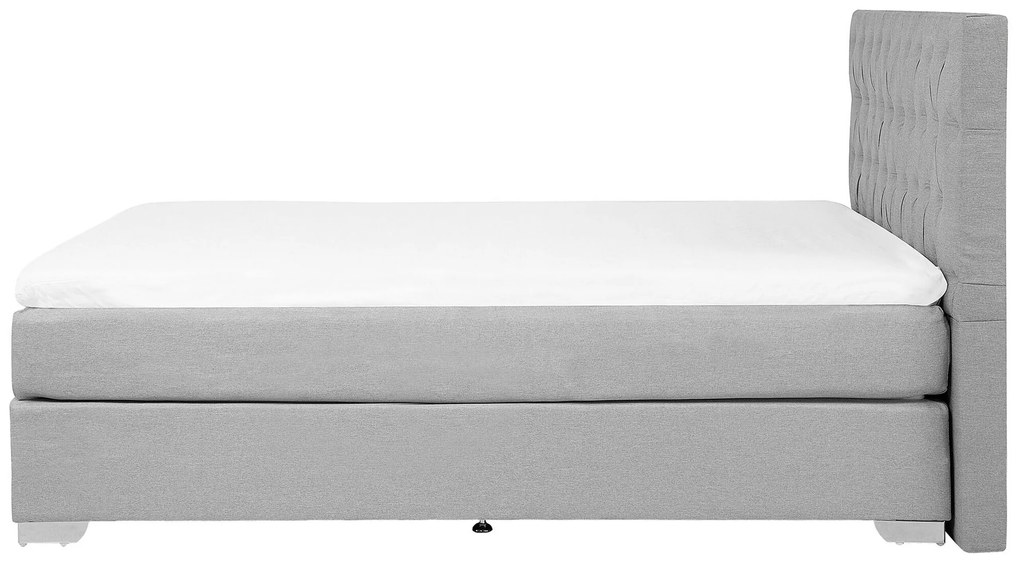 Cama de casal continental em tecido cinzento claro 180 x 200 cm DUCHESS Beliani