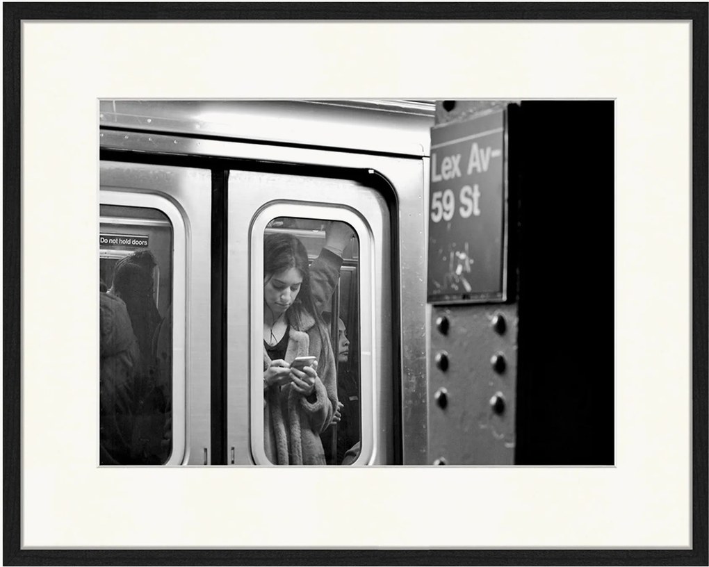 Impressão digital emoldurada NY Subway