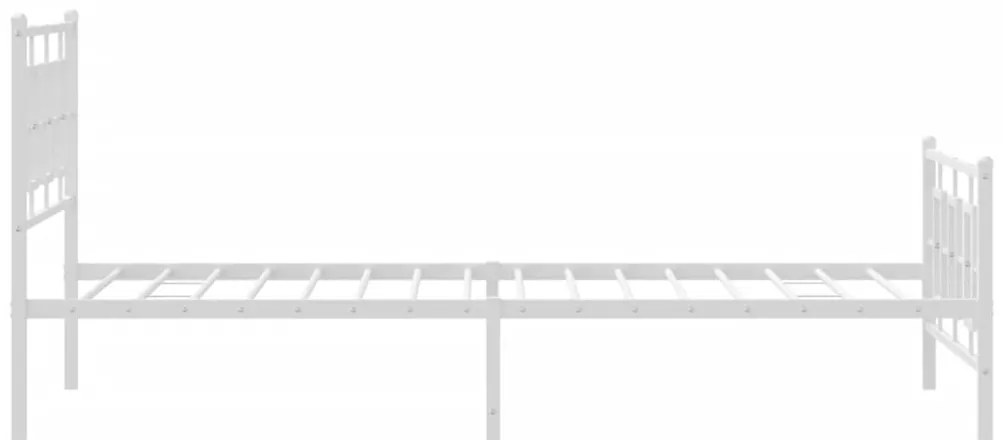 Estrutura de cama com cabeceira e pés 107x203 cm metal branco