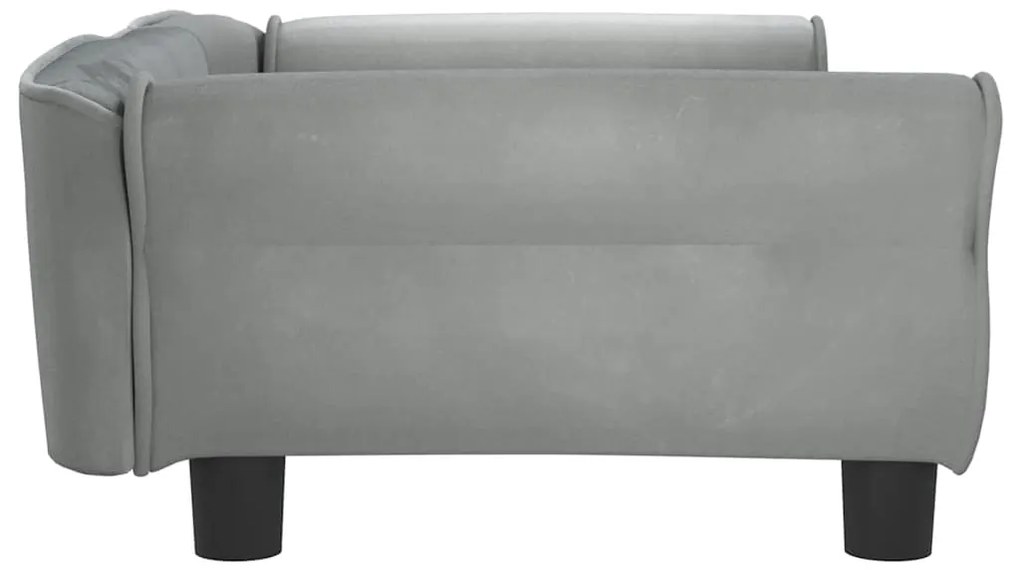 Cama para cães 95x55x30 cm veludo cinzento-claro