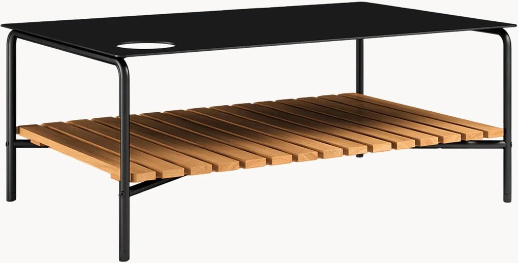 Mesa de centro de jardim com prateleira em madeira de teca e acessórios Patio