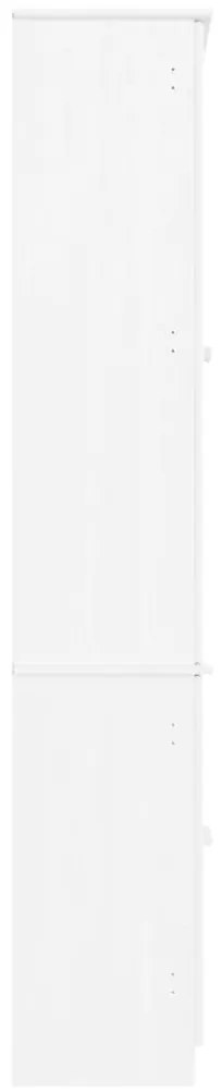 Expositor portas vidro ALTA 77x35x186,5 cm pinho maciço branco