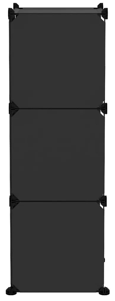 Organizador de arrumação com 6 cubos PP preto