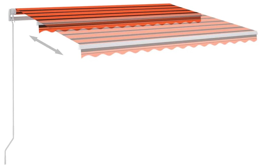 Toldo automático LED e sensor de vento 3x2,5m laranja/castanho