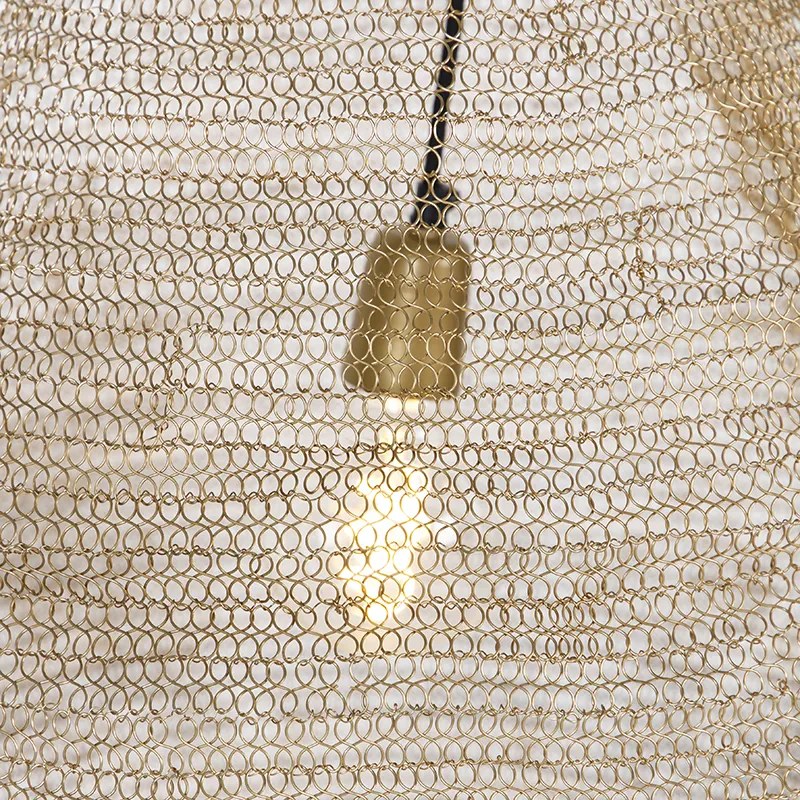Candeeiro de suspensão oriental dourado 60cm - Nidum Oriental