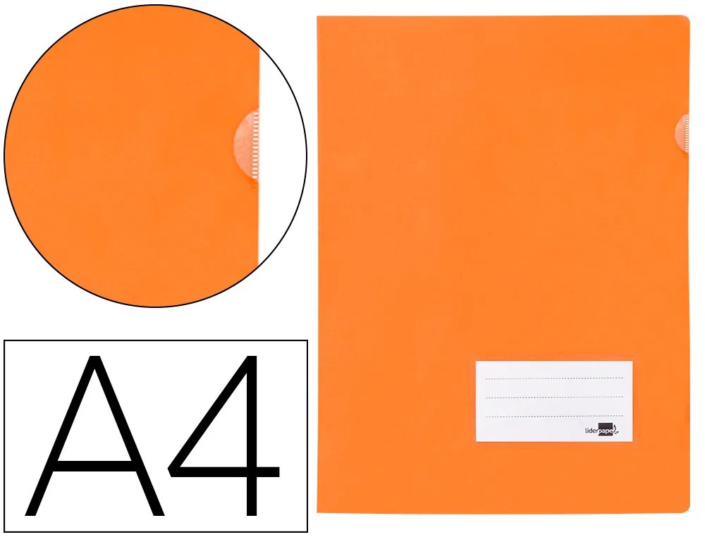 Bolsa Dossier Din A4 Polipropileno 180 Microns Laranja Fluor Opaco