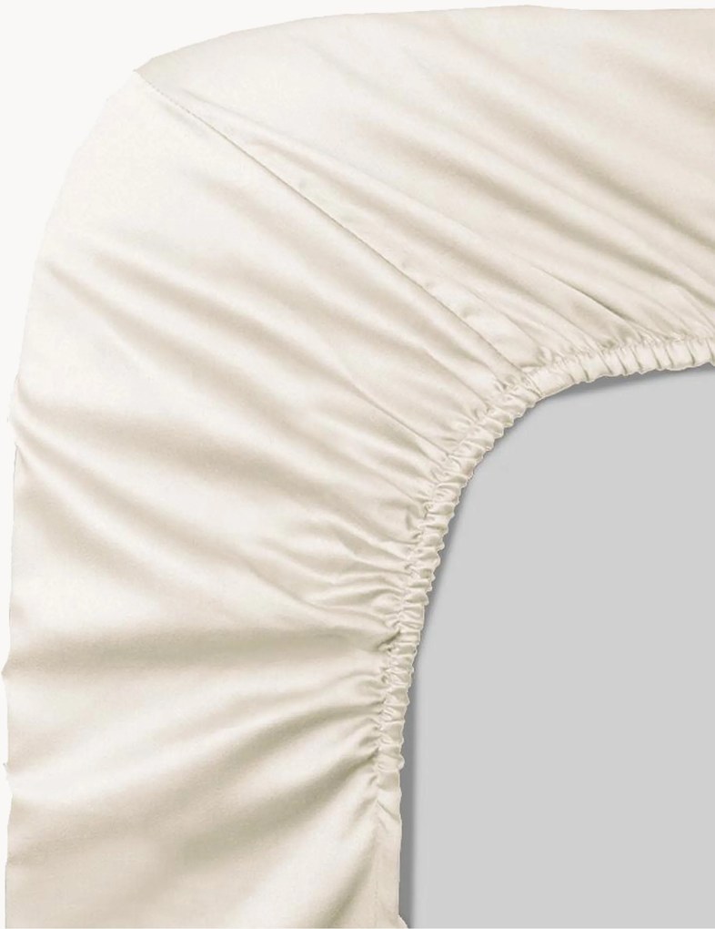 Lençol em cetim de algodão com elástico boxspring Ava