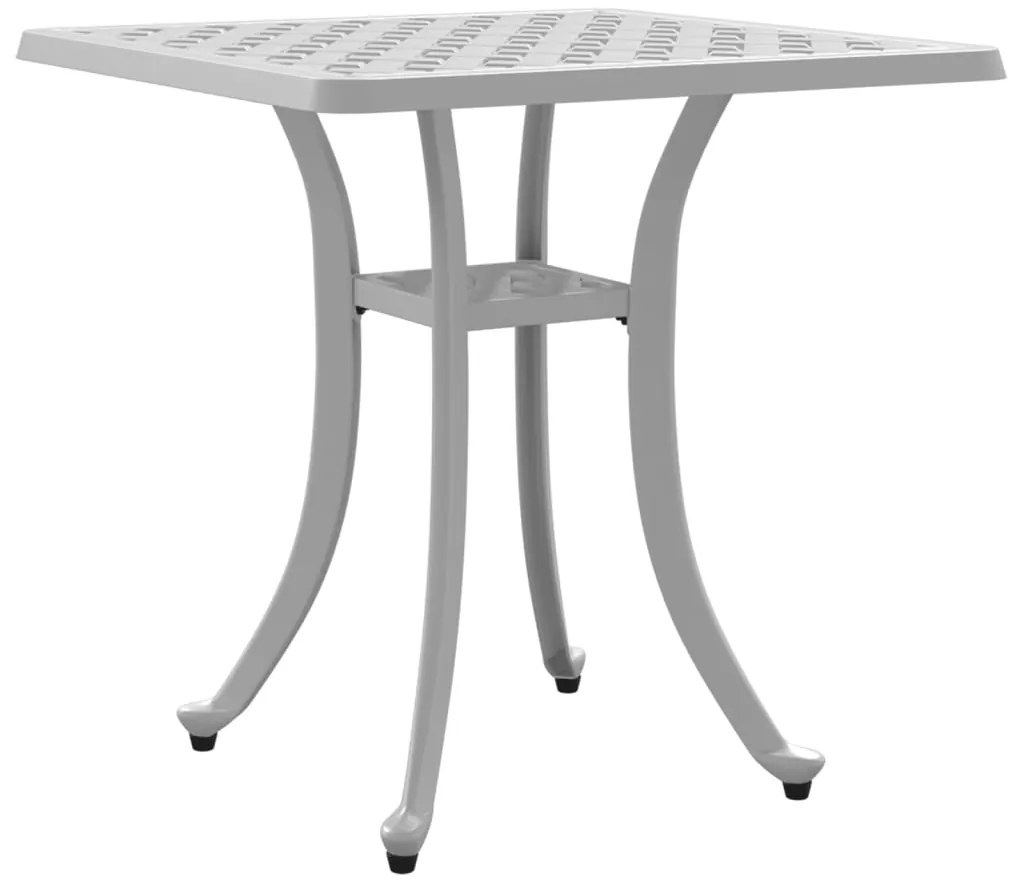 Mesa de jardim 53x53x53 cm alumínio fundido branco