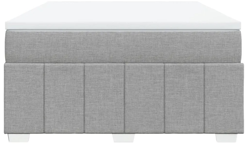 Cama com molas/colchão 140x200 cm tecido cinzento-claro