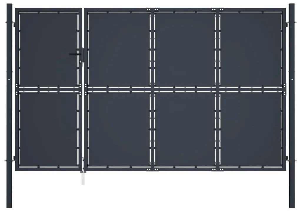 vidaXL Portão de jardim 350x175 cm aço antracite