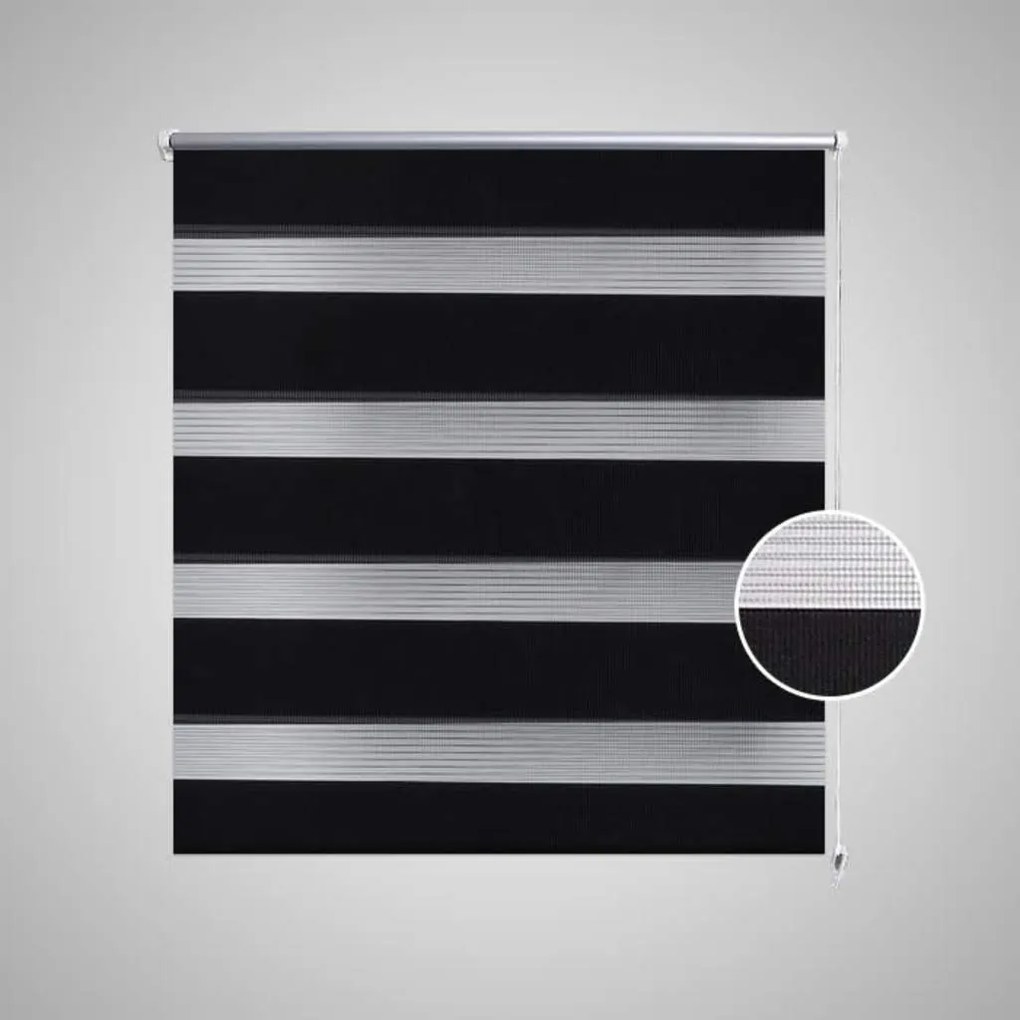 Estore de rolo 90 x 150 cm, linhas de zebra / Preto