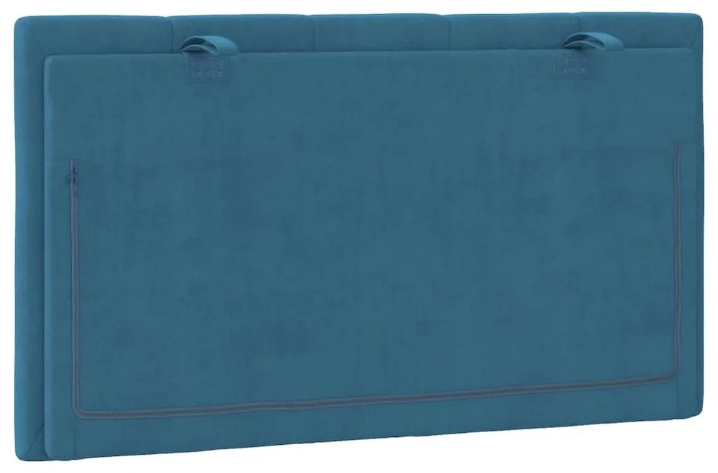 Almofadão de cabeceira 90 cm veludo azul