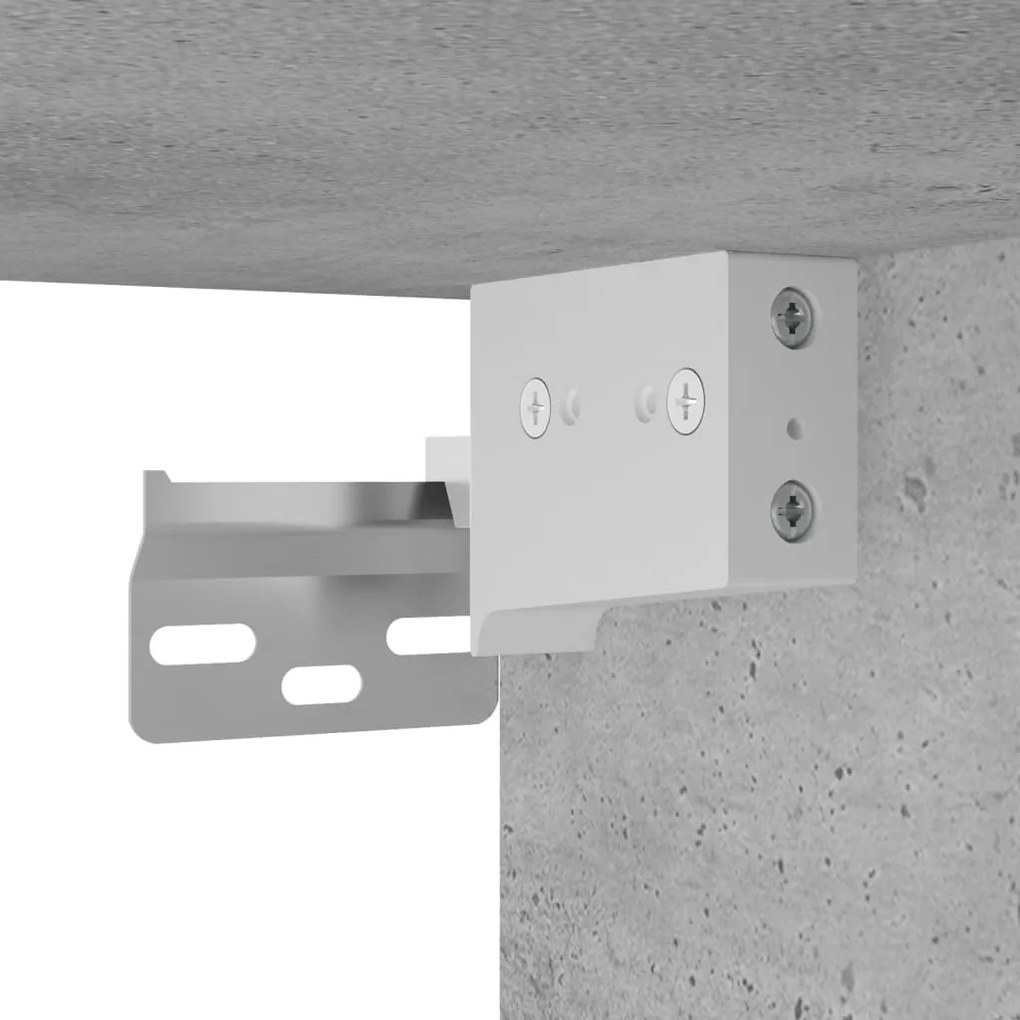 Mesas de cabeceira parede 2 pcs 41,5x36x53 cm cinzento cimento
