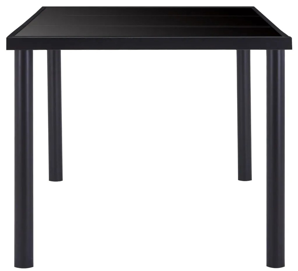 9 pcs conjunto de jantar couro artificial preto