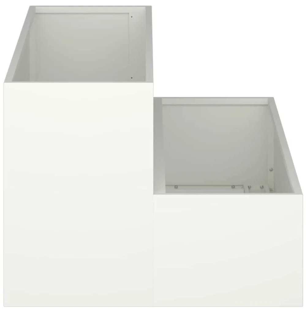 Jardineira 2 Níveis 100x60x45 cm Aço Branco