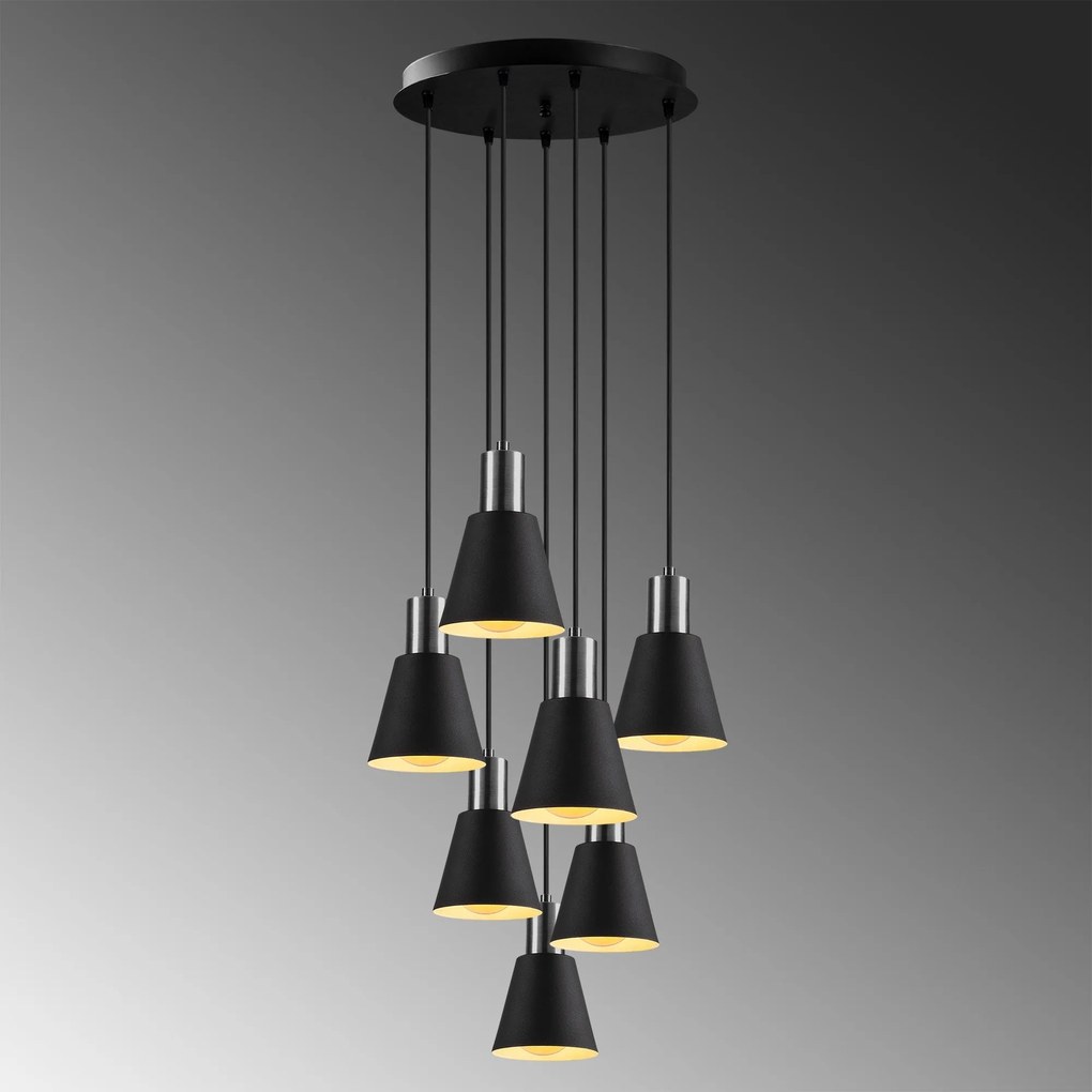 **** Candeeiro de Teto Kem – Preto Níquel – Diâmetro 43 cm, Altura 111