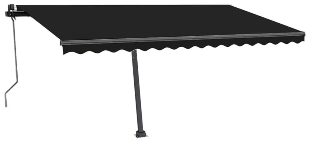Toldo automático com LED e sensor de vento 400x350 cm antracite