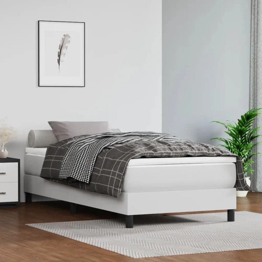 347683 vidaXL Colchão de molas ensacadas 80x200x20 cm couro artificial branco