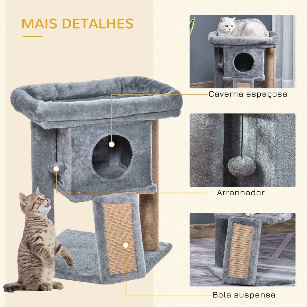 PawHut Árvore Arranhador para Gatos Pequenos Altura 57 cm Arranhador p