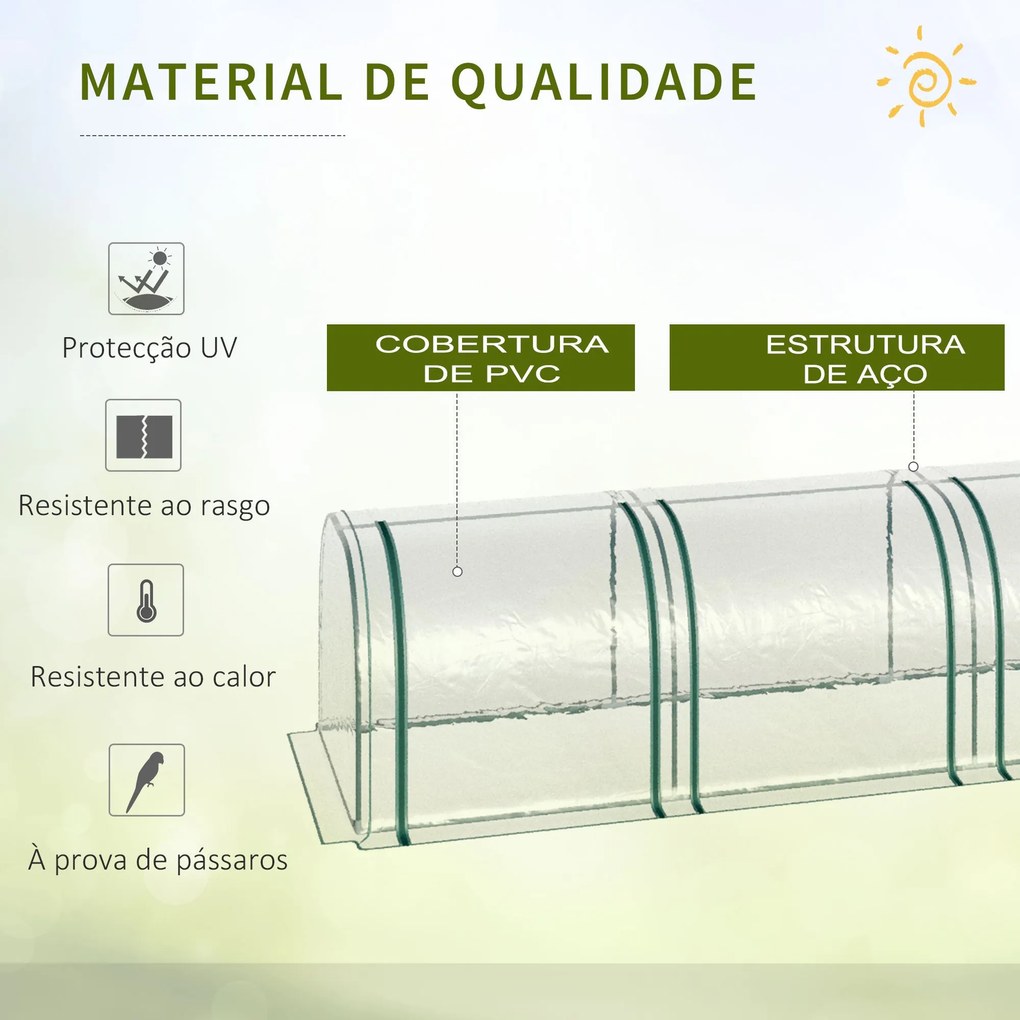 Estufa 395x100x80 cm para Jardim Varanda Estufa Pequena para Cultivo d