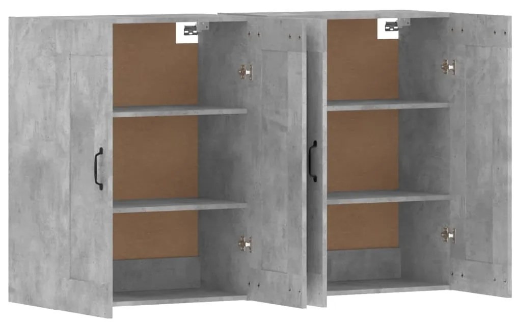 Móveis de parede 2 pcs derivados de madeira cinzento cimento