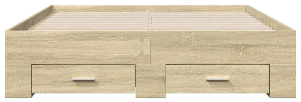 Estrutura de cama c/ gavetas derivados madeira carvalho sonoma