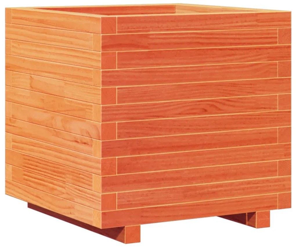 Vaso/floreira de jardim 50x50x49,5 cm pinho maciço castanho mel