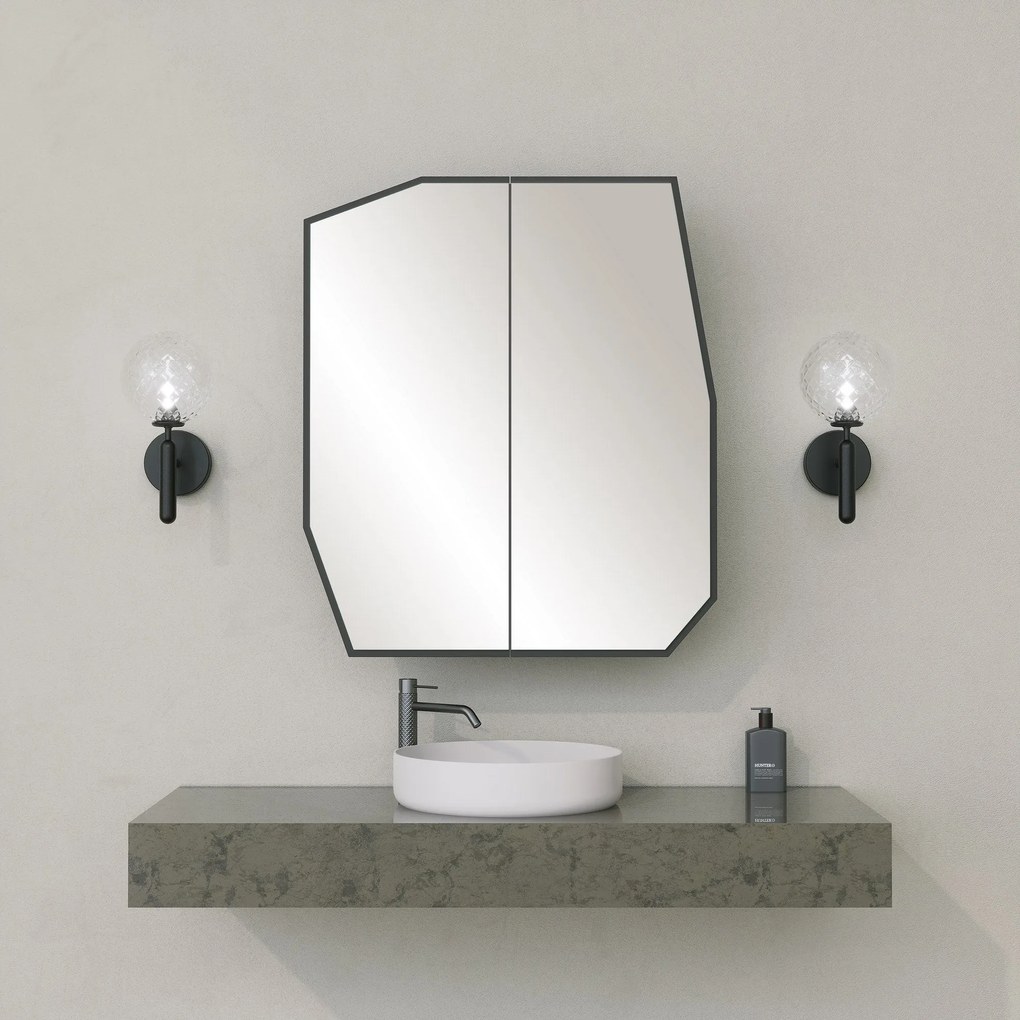 Armário de Casa de Banho Quartz – Preto – 12x45x50 cm
