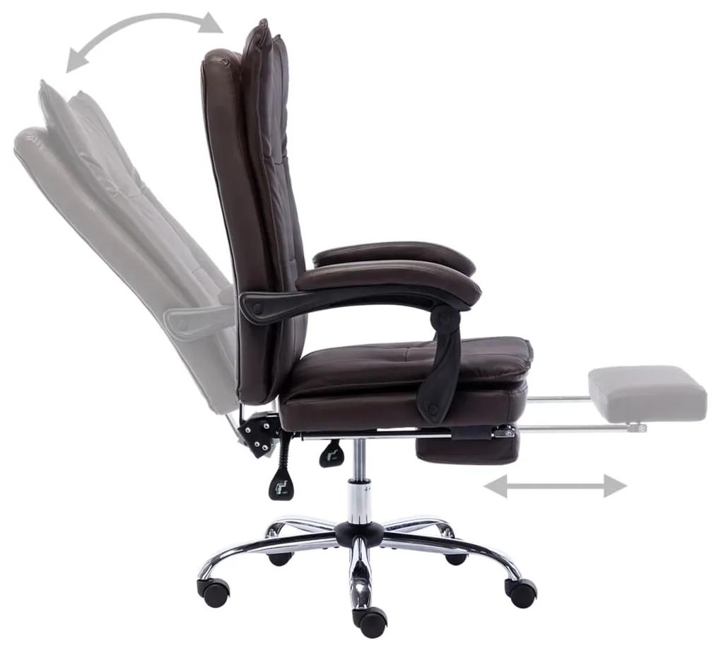 Cadeira de escritório couro artificial castanho