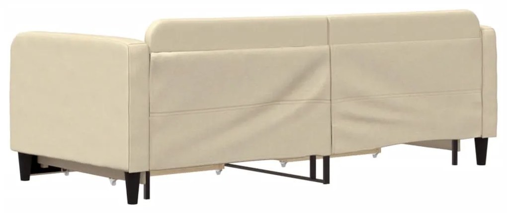 Sofá-cama com gavetão e gavetas 90x200 cm tecido cor creme
