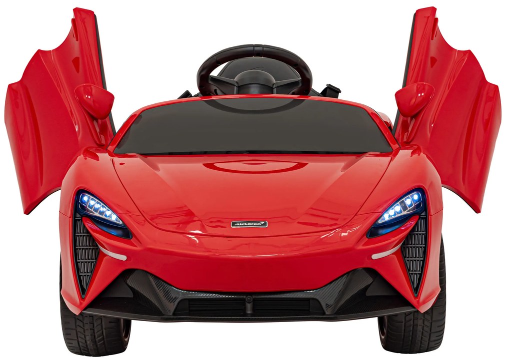 Carro elétrico para Crianças 12V 4x4 Mclaren Artura Rodas de EVA, Assento de couro Vermelho